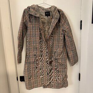 Madewell Plaid Brookwood Ladies' Raincoat faded rust Color MD246